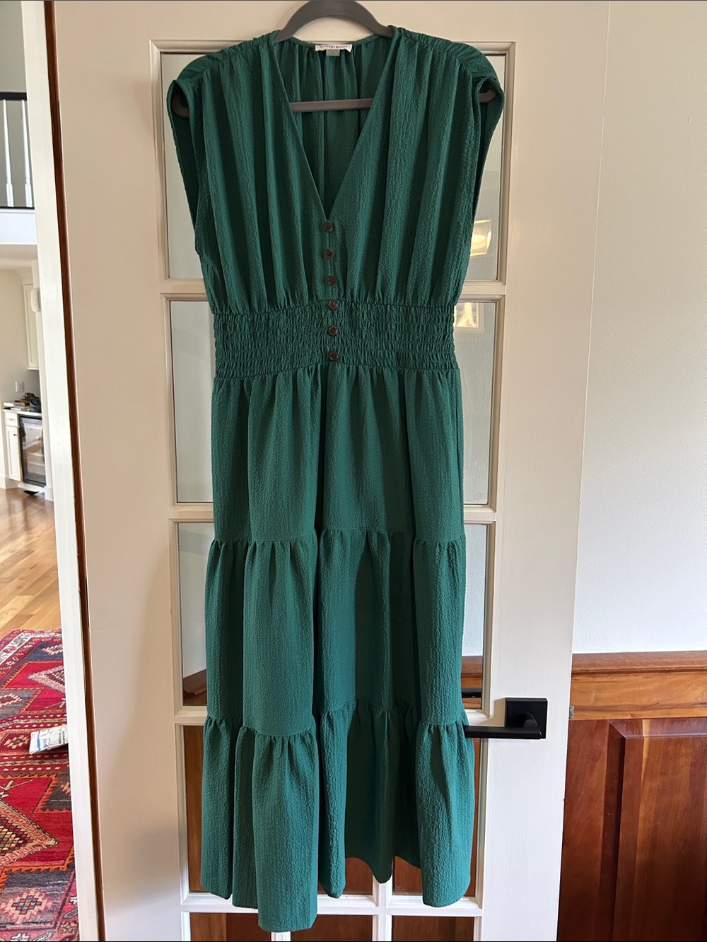 Calvin Klein Deep Green Tiered Maxi Dress